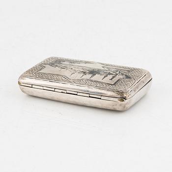 A Russian Silver Niello Snuffbox, Moscow 1893.