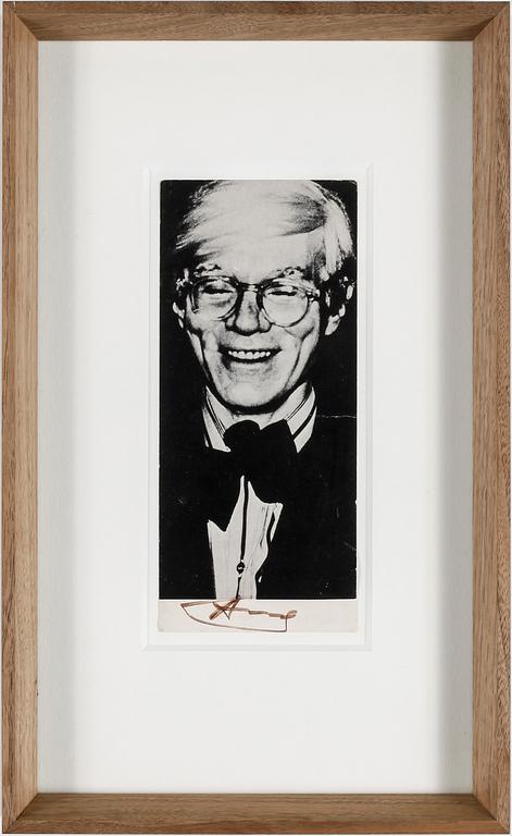 ANDY WARHOL(1928-1987), autograf på inramad bild.