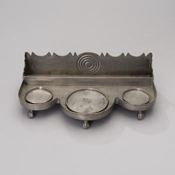 A FINNISH PEWTER INKSTAND, Johan Lindblad, Turku 1844.