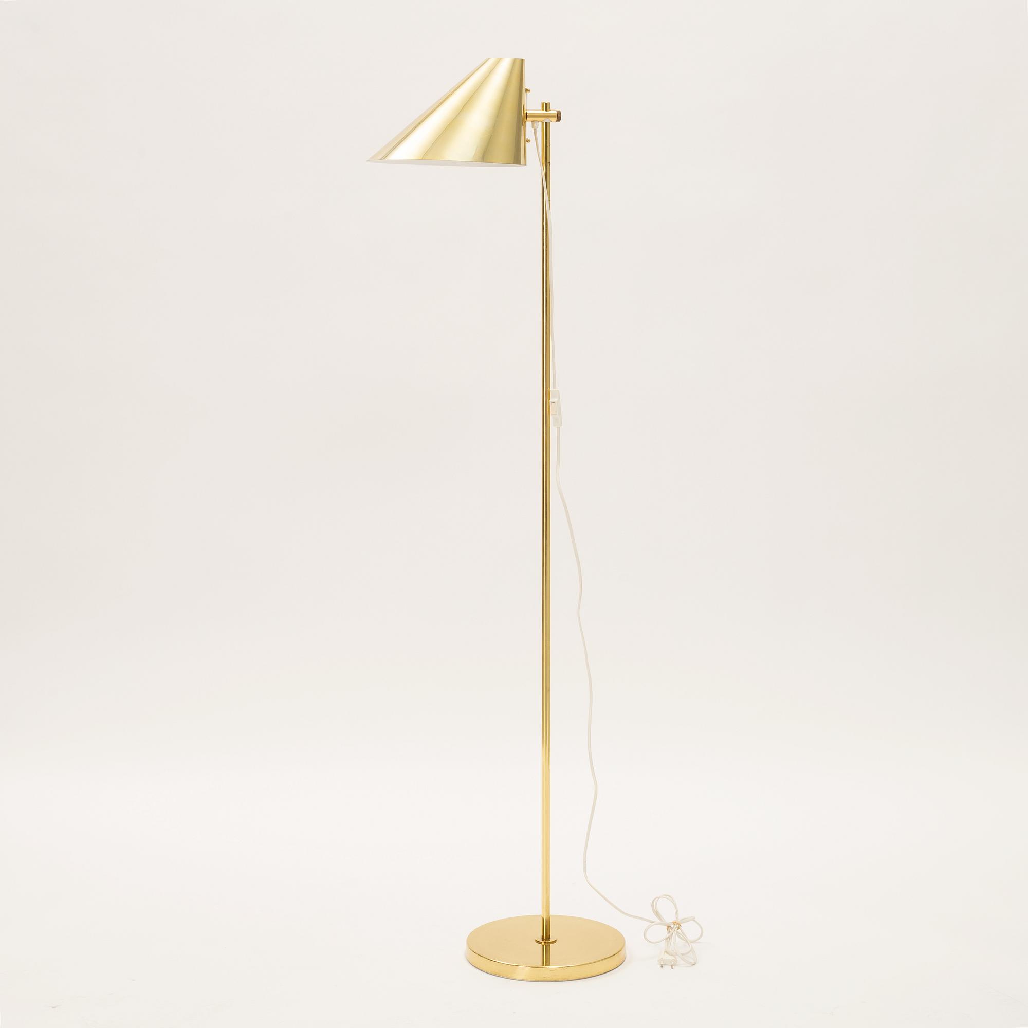 Hans-Agne Jakobsson, a model 'G-185' brass floor light, Markaryd, Sweden.