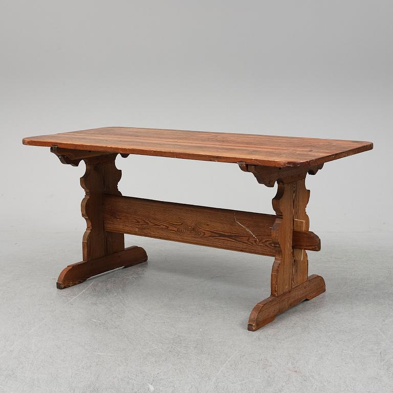 A pine table, 19th Century.