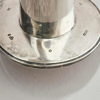 A pair of Swedish sterling silver candlesticks, marks of Sigurd Persson, Stockholm 1959.