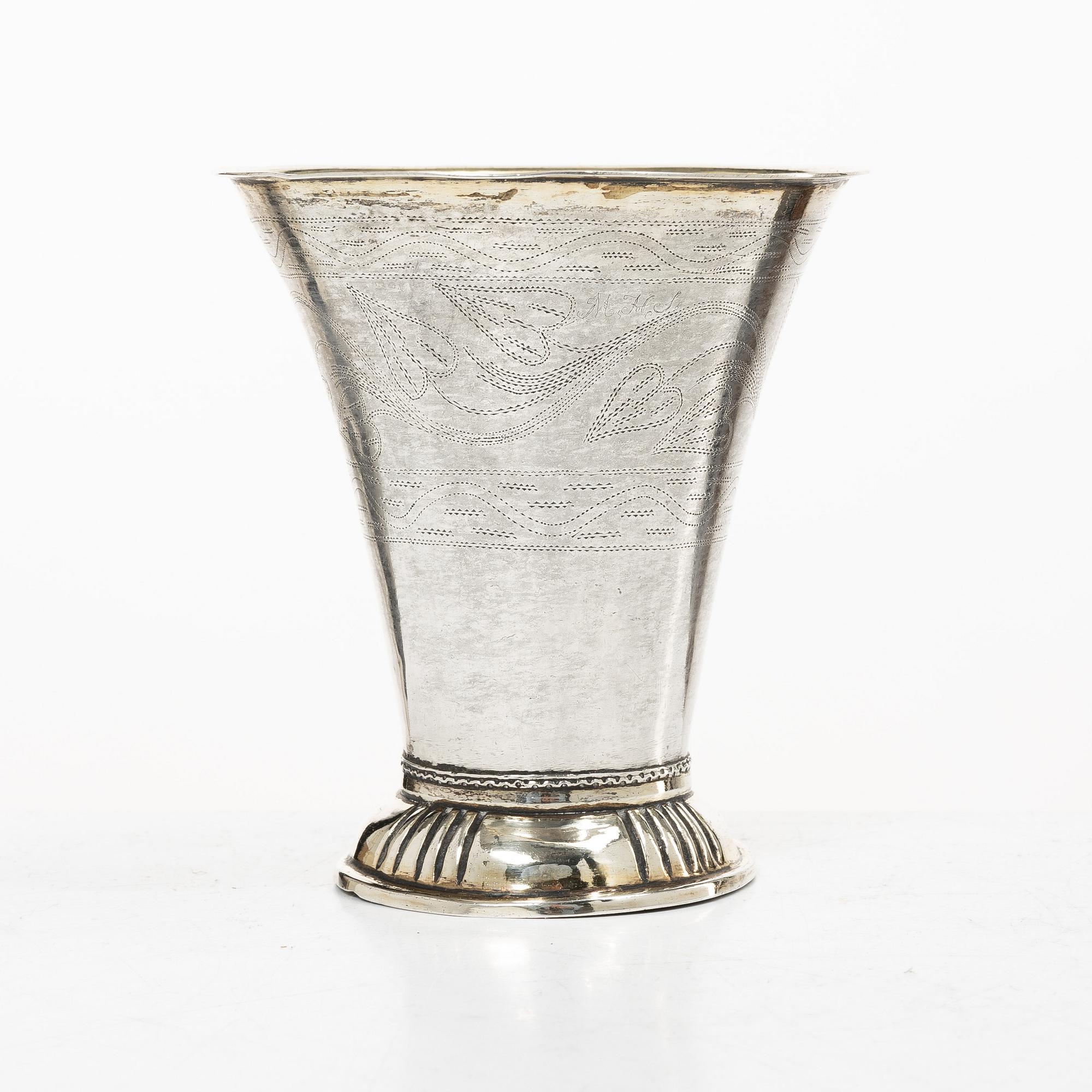 A parcel-gilt silver beaker, mark of Anders Gottfrid Roos, Turku, Finland, 1811.