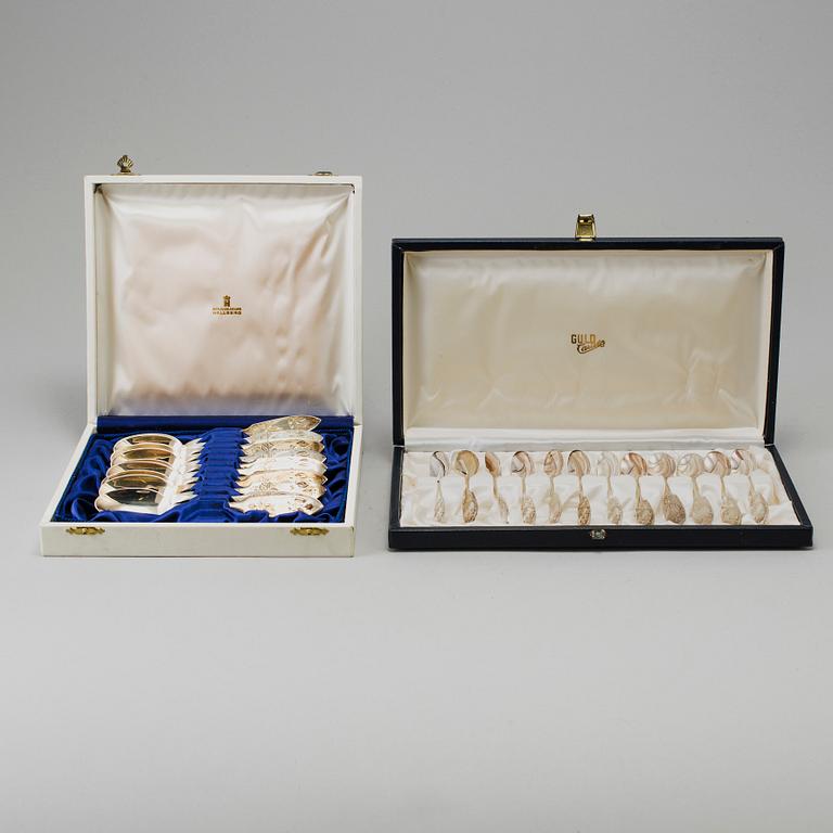 a lot of 24 silver spoons by C O Persson AB in Haparanda, Sweden. Weight ca 522 grams.