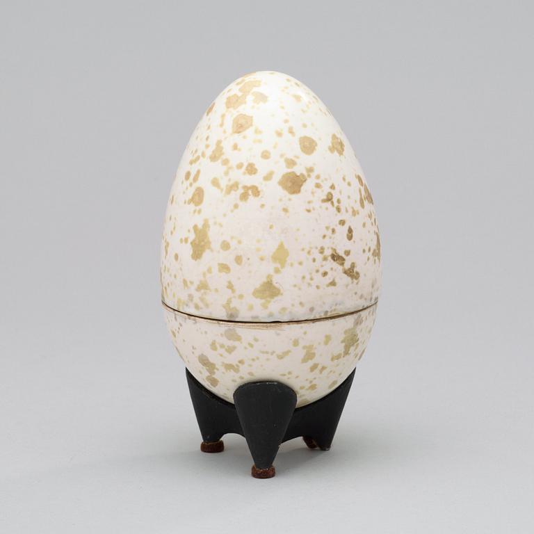 A Hans Hedberg faience egg, Biot, France.