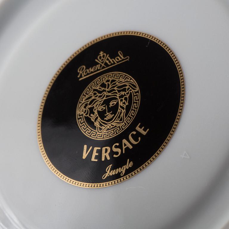 BULJONGKOPPAR, 11 st, "Jungle", Versace, Rosenthal, porslin, 1900-talets andra hälft.