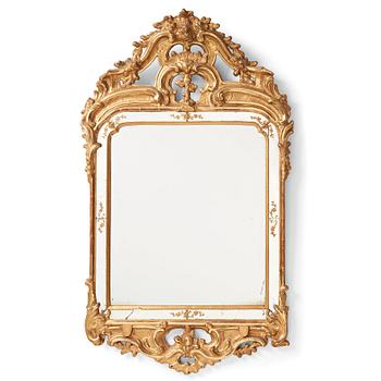 106. A Swedish Rococo 18th century two-light mirror/girandol mirror.