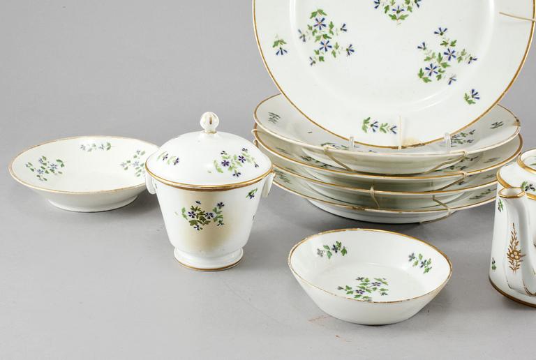 SERVISDELAR, 8 st, porslin, 1800-tal.