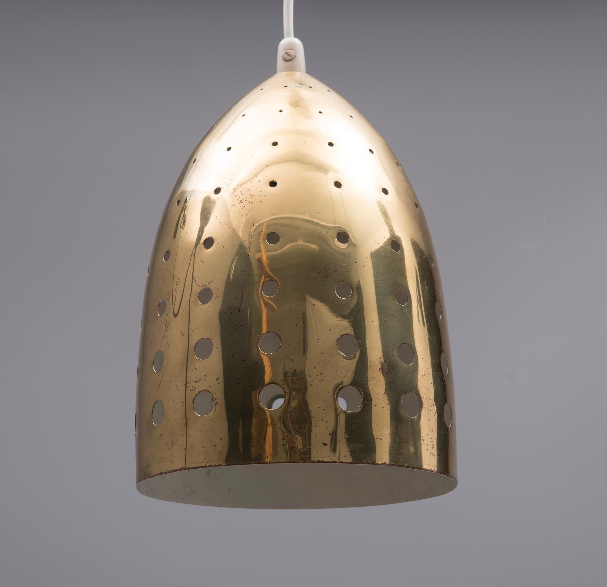 TAKLAMPA, mässing, 1960-tal.