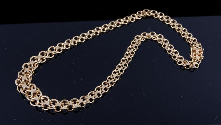 HALSBAND, 18 K guld, Ädelsmycken AB, Stockholm, 1975. Ca 40 g.