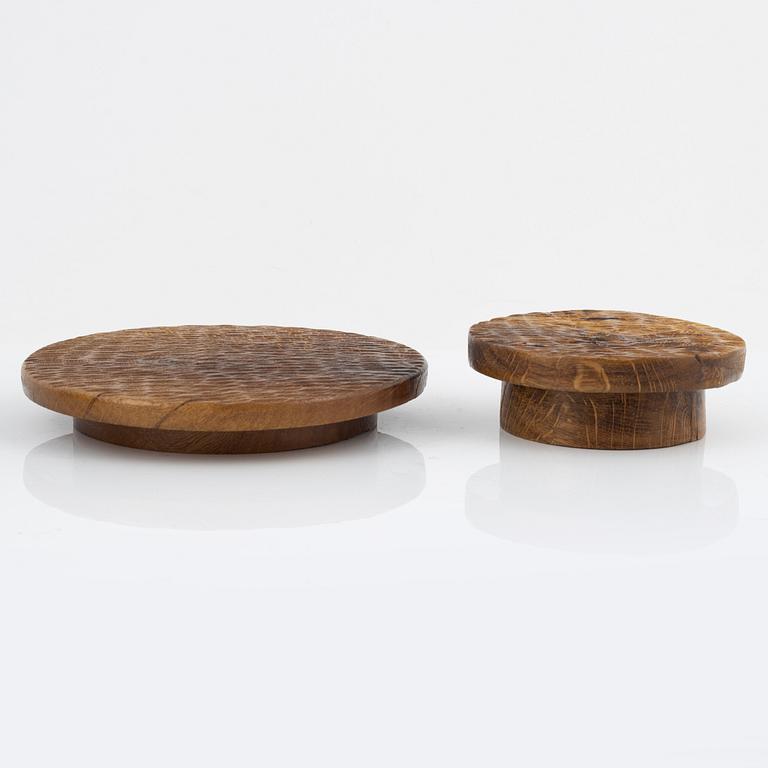 Magnus Ek, a set of six red oak serving plates for Oaxen Krog.