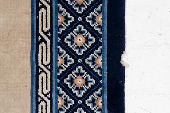 Rug, old, China, "antique finish", approx. 204 x 125 cm.