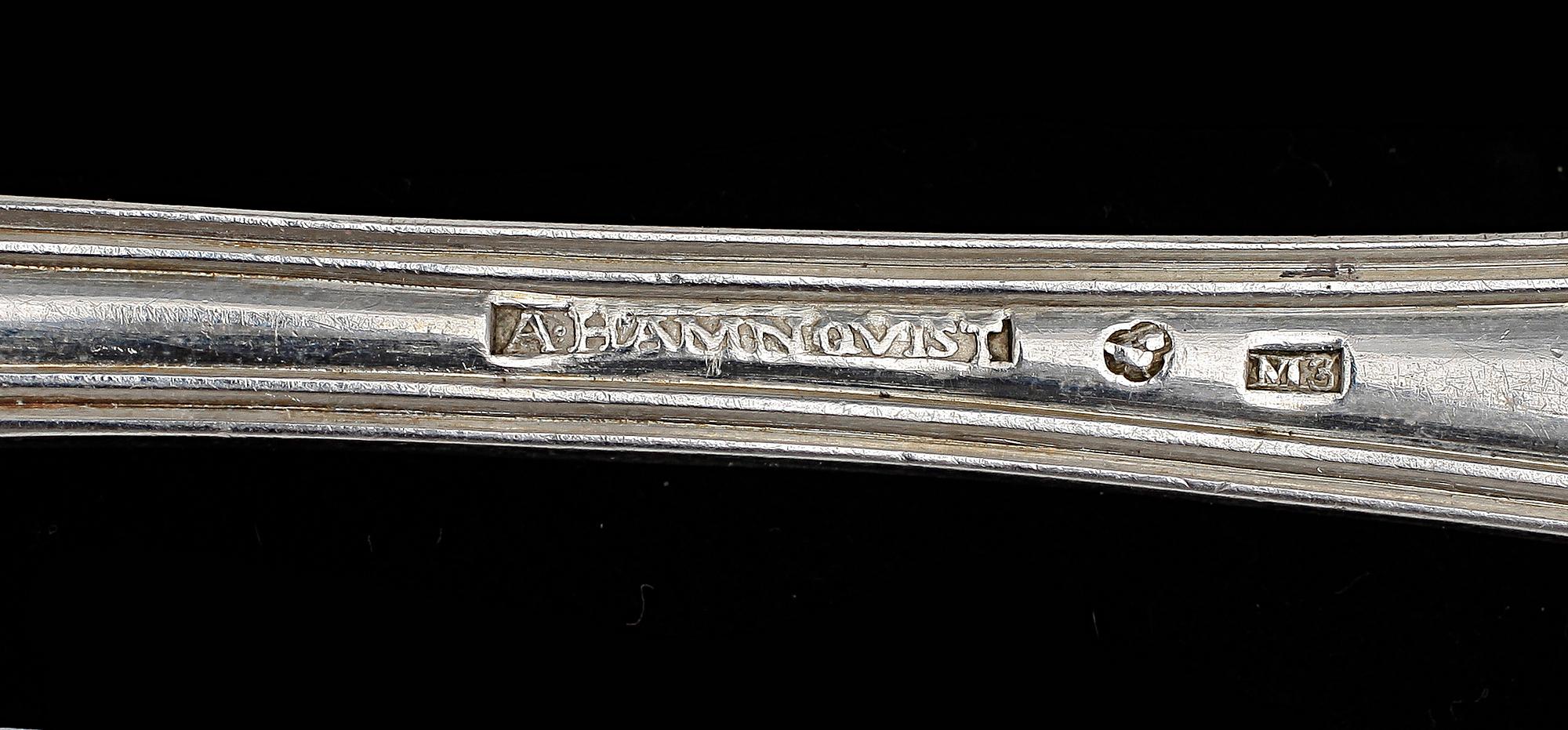 MATSKEDAR, 6+5+2, silver, bla Abraham Hamnqvist, Åmål 1818. Totalvikt ca 800 gram. 1800-1900-tal.