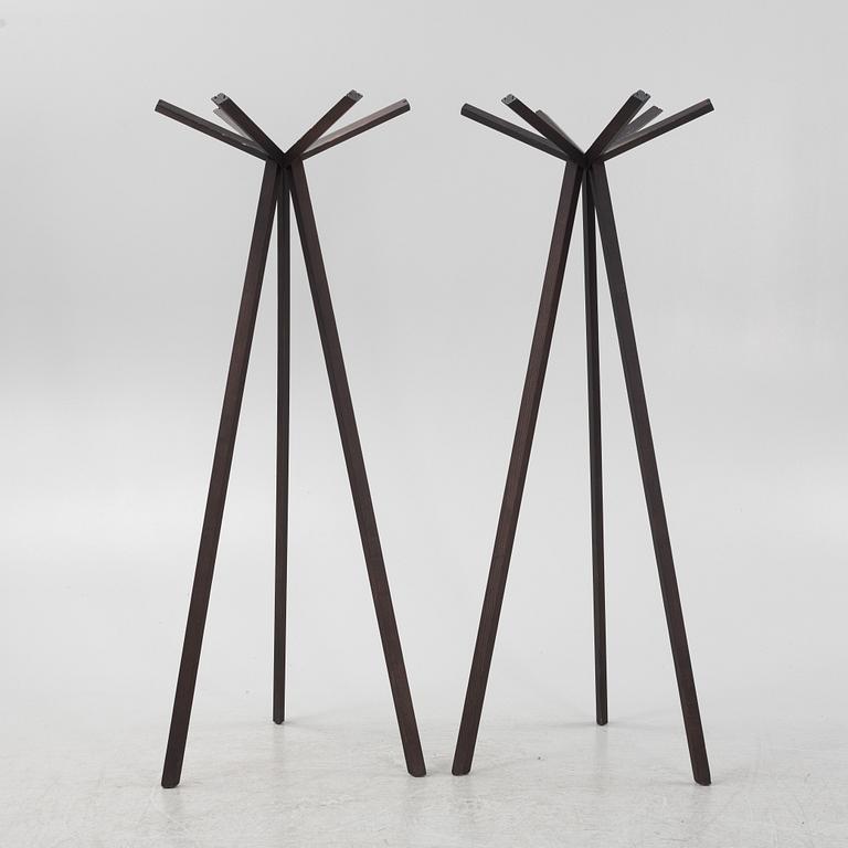 Nendo, a pair of 'Rokamura' coat hanger, De Padova, Italy.
