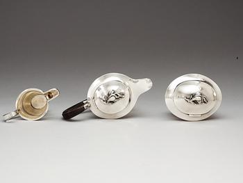 An Eric Råström three pcs of sterling tea service, by CG Råström, 1955.