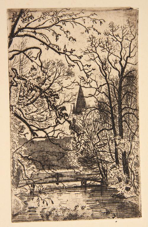 GELLERSTEDT, ALBERT THEODOR. Mapp med grafiska blad 30 st, 1918.