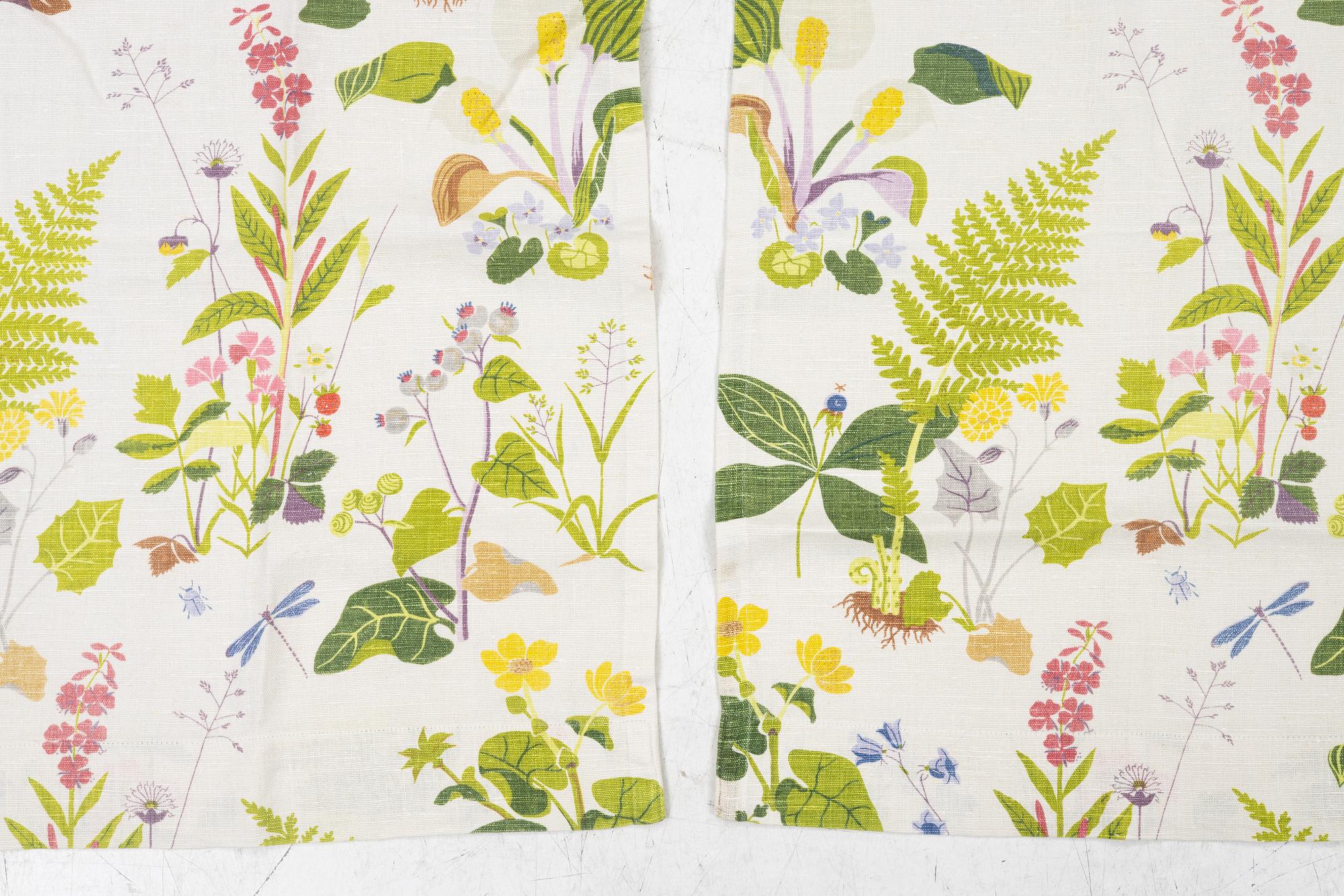 Gocken Jobs, three pairs of curtains, 'Trollslända', Nordiska Kompaniets textilkammare.