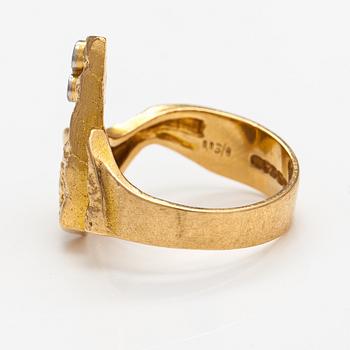 Björn Weckström, Ring "Diamantkvist", 18K guld, diamanter ca 0.03 ct tot. Lapponia 1979.