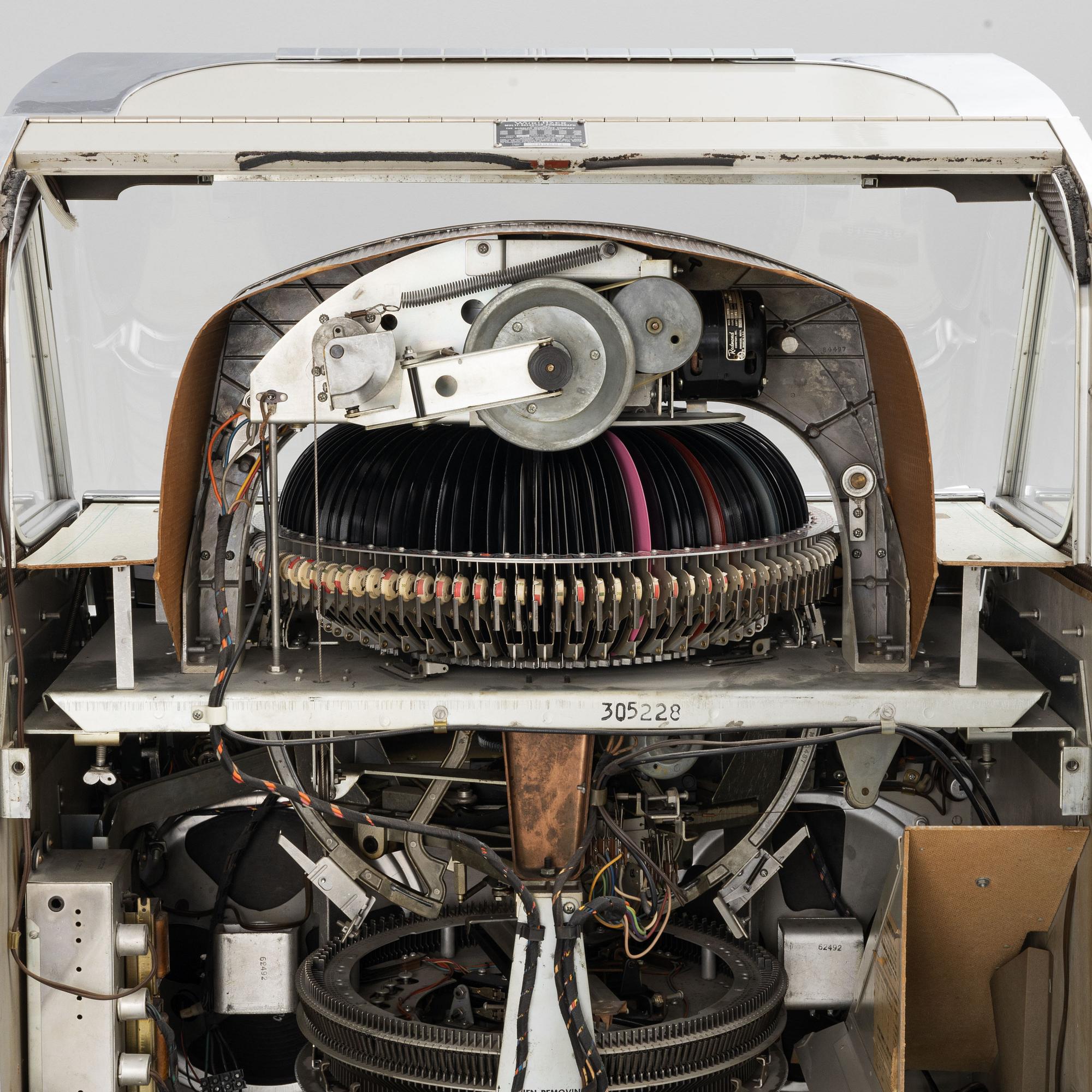 Jukebox, Wurlitzer modell 2100,  Rudolph Wurlitzer Company, North Tonawanda, New York, USA, 1957.