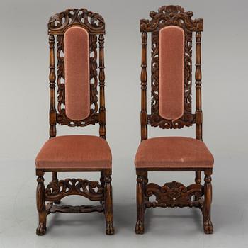 A dining table and eight chairs, Baroque and baroque style, 20th century and older.