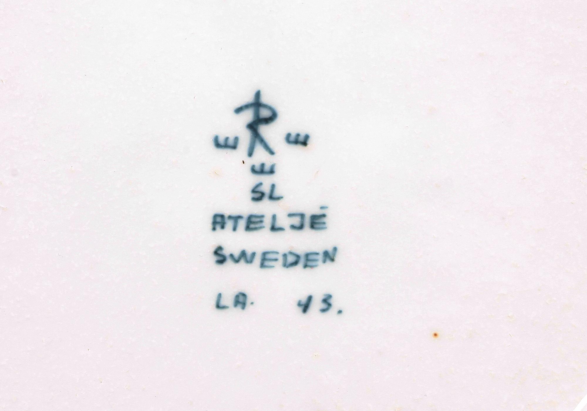 FAT, 2 st. Sylvia Leuchovius, Rörstrand.