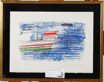 Jörgen Fogelquist · FOGELQUIST, JÖRGEN. Färglitografi, sign o nr 18/75.
