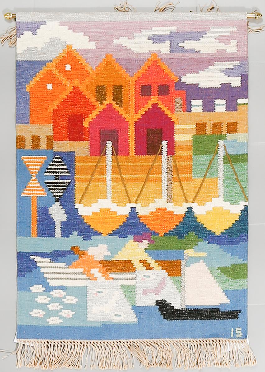 INGEGERD SILOW, väggbonad, signerad IS, 1900-talets andra hälft, 121 x 85 cm.