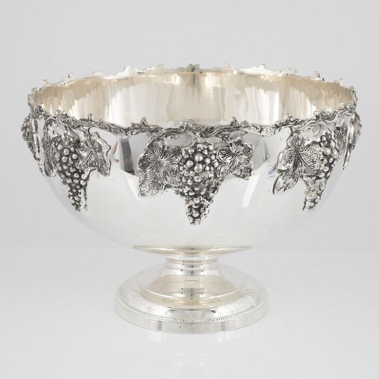 Wine cooler, nickel silver, later part of the 20th century.