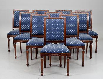 MATSALSMÖBLEMANG, 13 delar, regencystil, modern tillverkning.