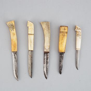 Five Sami knives.