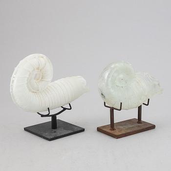 Two glass shells by Claes Uvesten, signed and one dated 1996.