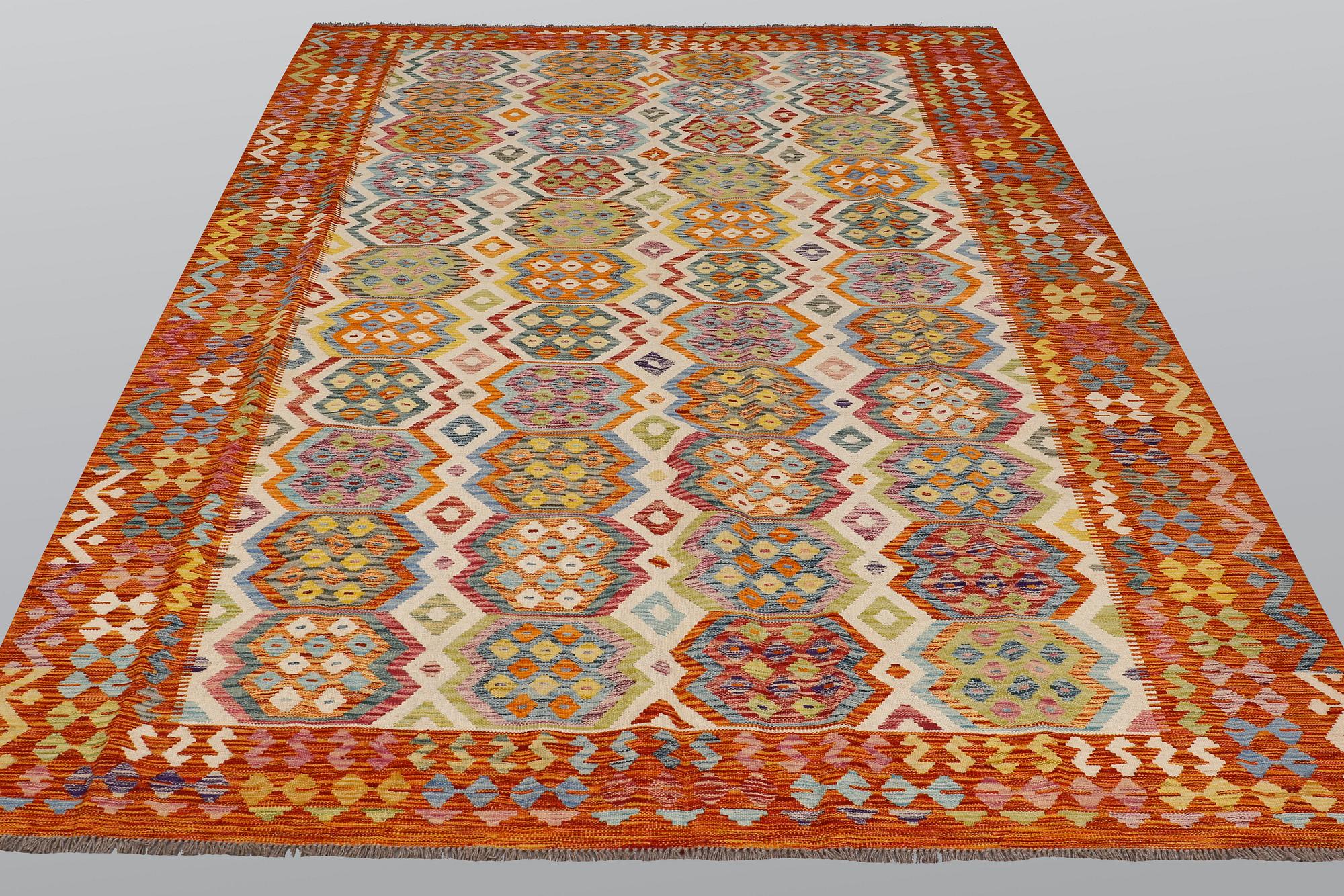 A carpet, kilim, ca 301 x 206 cm.