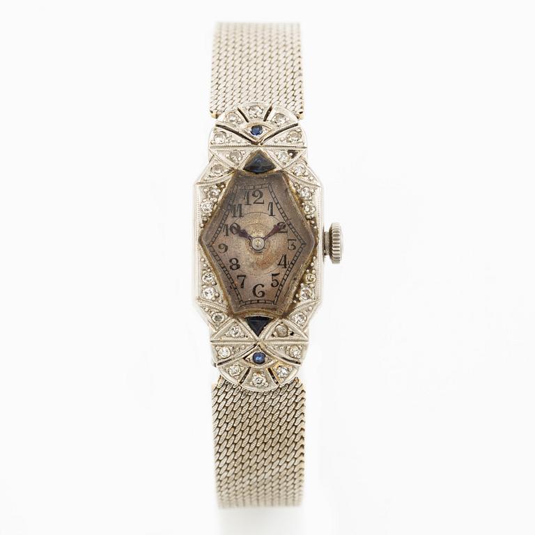Wristwatch, Platinum/White gold, 14 mm.