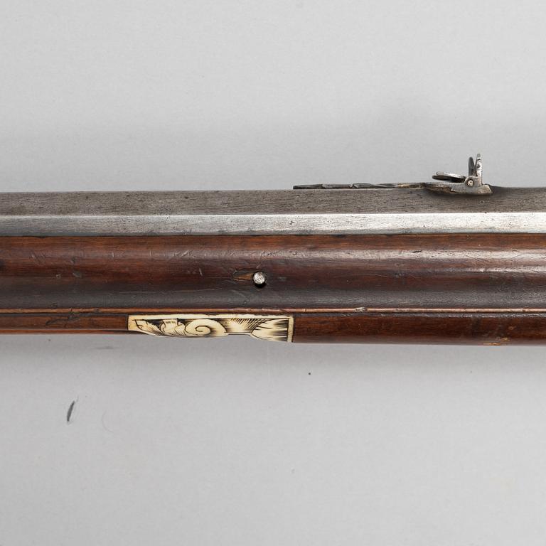 Hjullåsstudsare, signerad Johan Neureuter, Salzb. (Salzburg 1669-1754) från omkring år 1700.