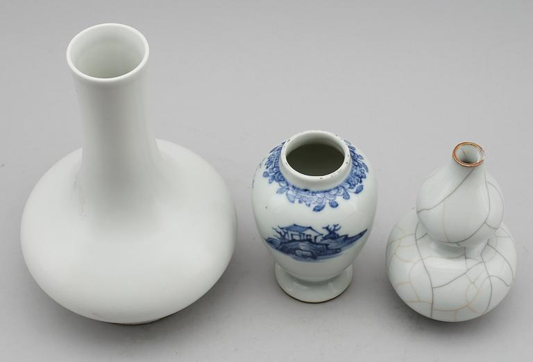 VASER, 3 st, porslin, Kina, 1900-/2000-tal.