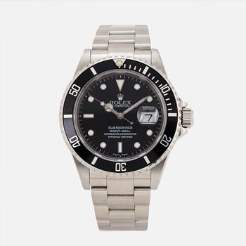 ROLEX, Oyster Perpetual Date, Submariner (1000ft=300m, SWISS MADE), Chronometer, wristwatch, 40 mm.