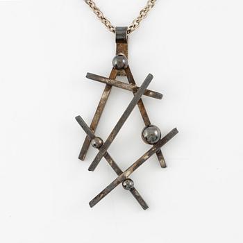 Pendant with chain, silver-plated, J. Andersson and Erik Dennung for AD Design, Denmark.