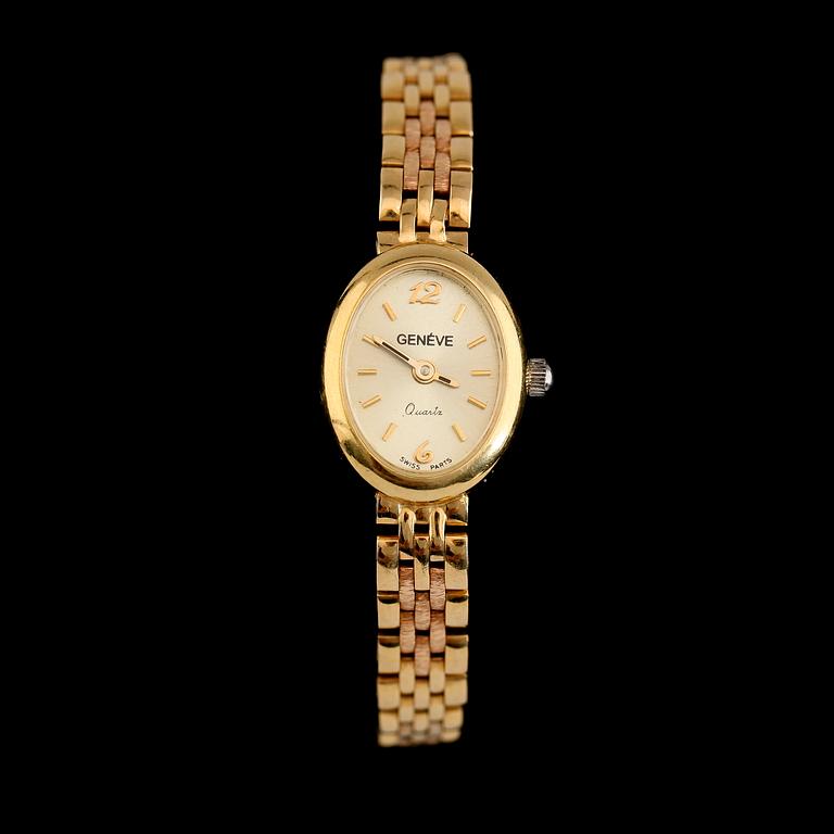 ARMBANDSUR, 18K guld, Genéve. Total vikt inklusive urverk ca 25 g.