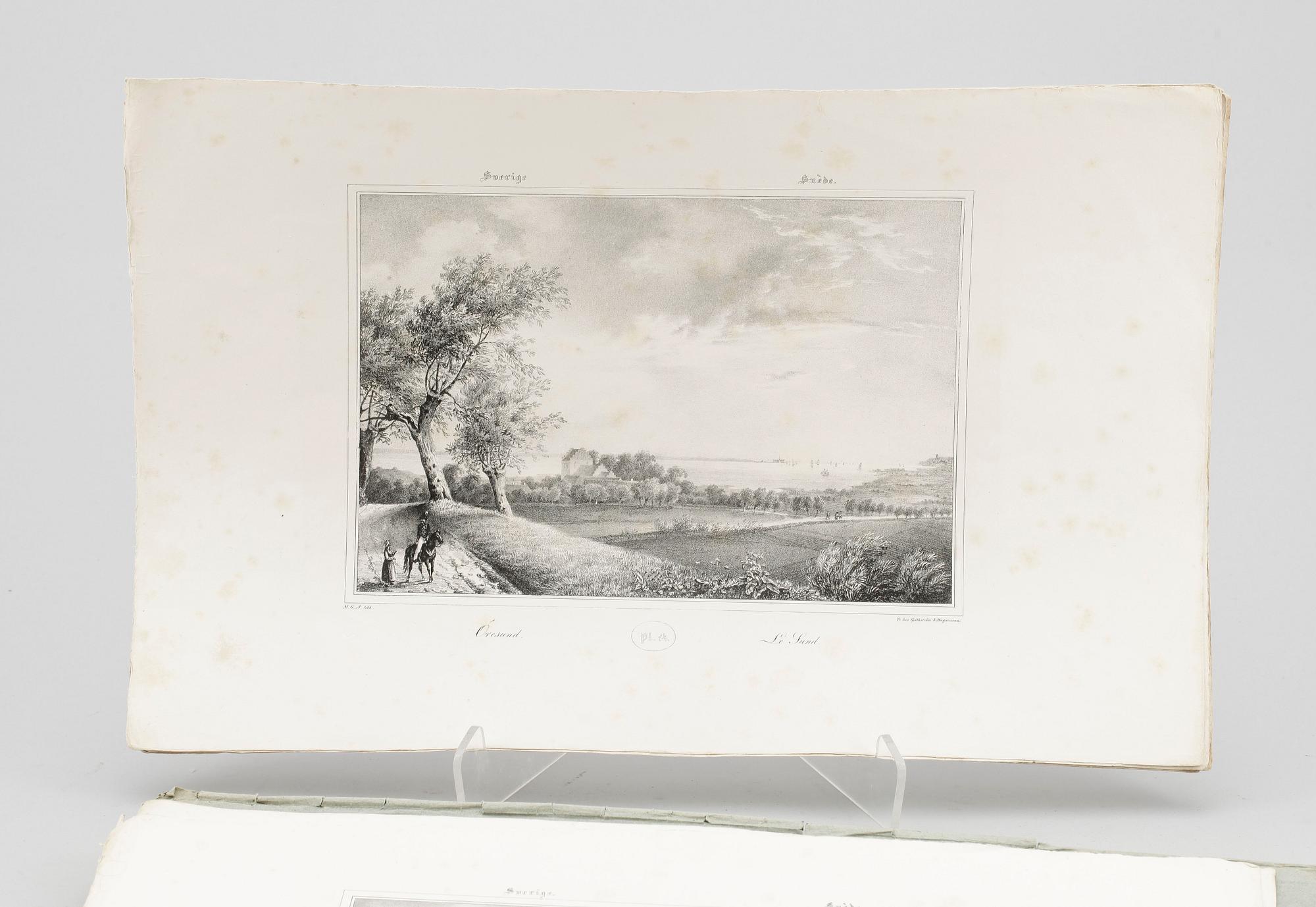 TECKNINGAR, 10 st, "Lithografierade och Utgifne av M.G. Anckarsvärd", 1830-37.