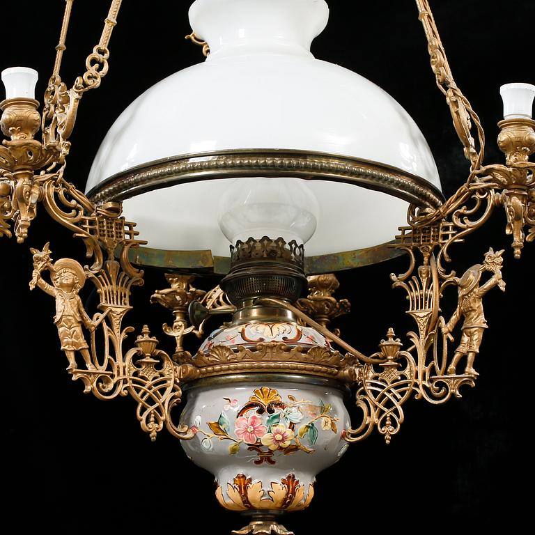 TAKLAMPA, omkring sekelskiftet 1900, höjd ca 110 cm.