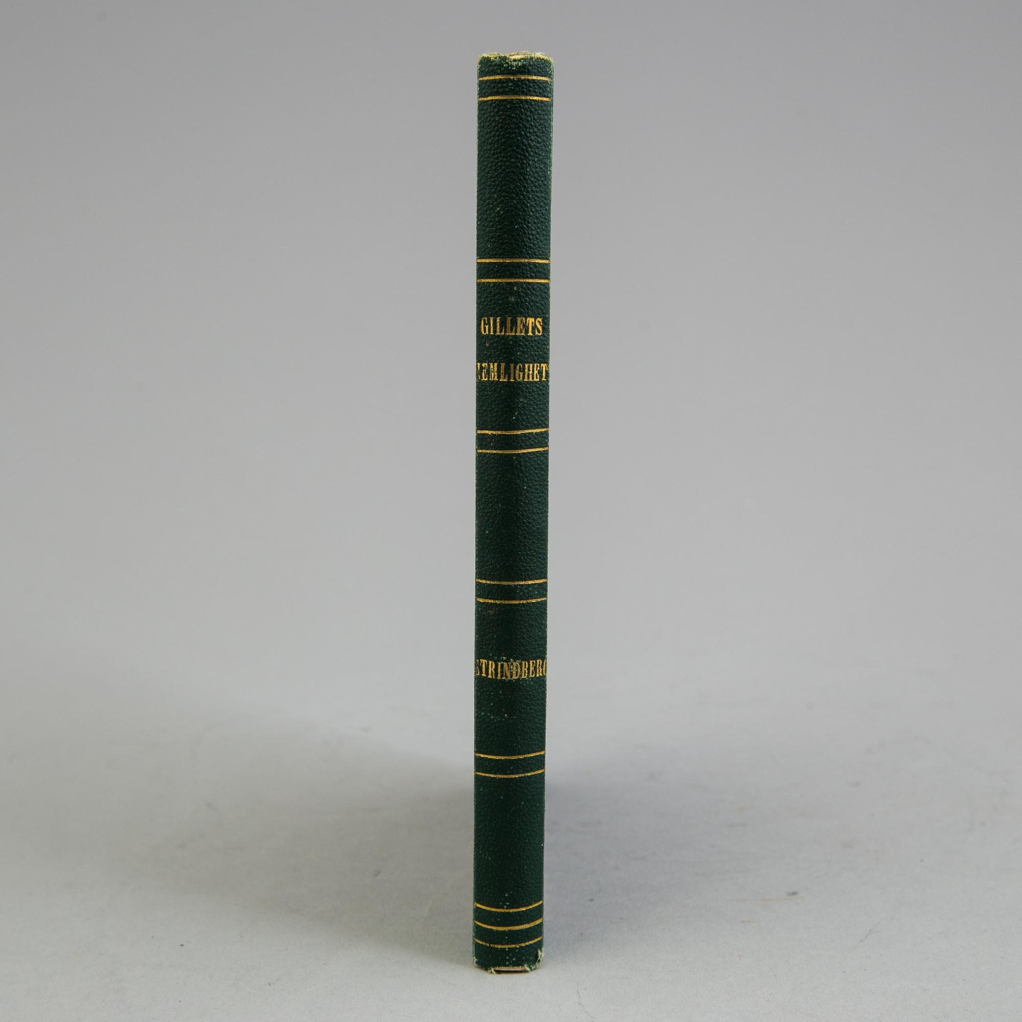 AUGUST STRINDBERG, böcker/dedikationsexemplar, 2 st, 1800-talets slut.