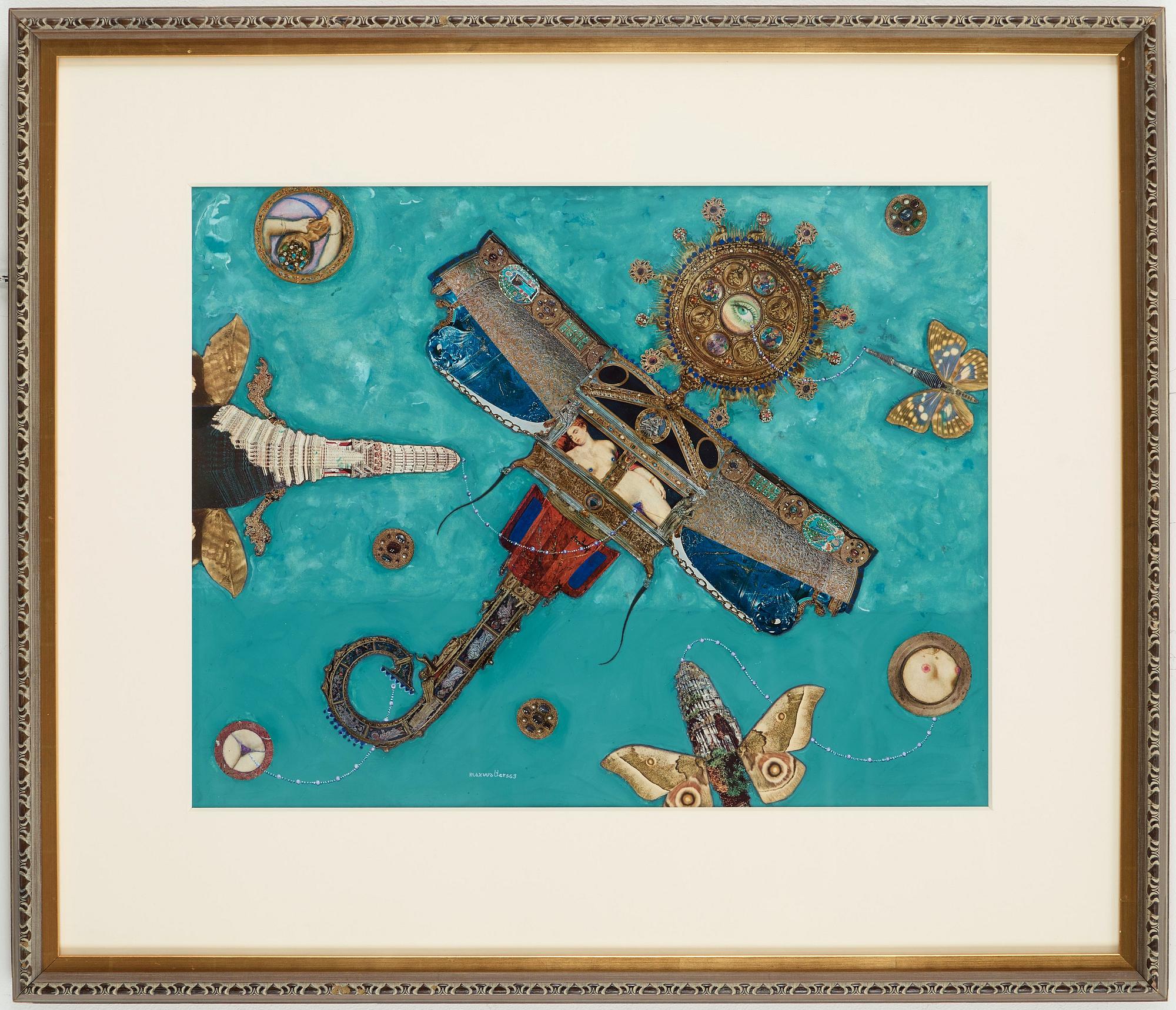 MAX WALTER SVANBERG, mixed media with collage, signed and dated -63.