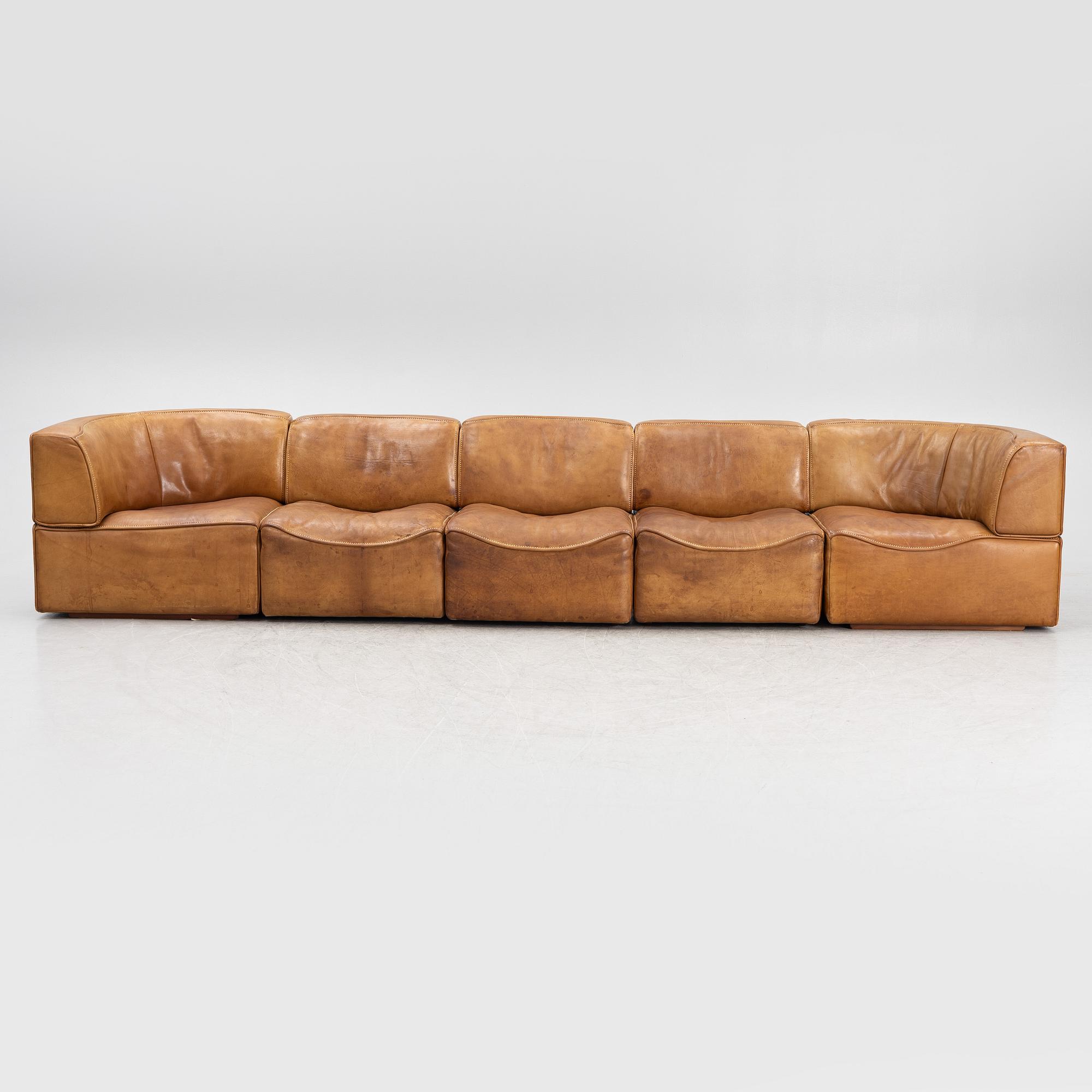 A 5-piece modular sofa, De Sede, Switzerland, 1970s.