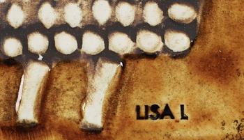 FIGURINER, 4 st samt PLAKETT, keramik, Lisa Larson, Gustavsberg.
