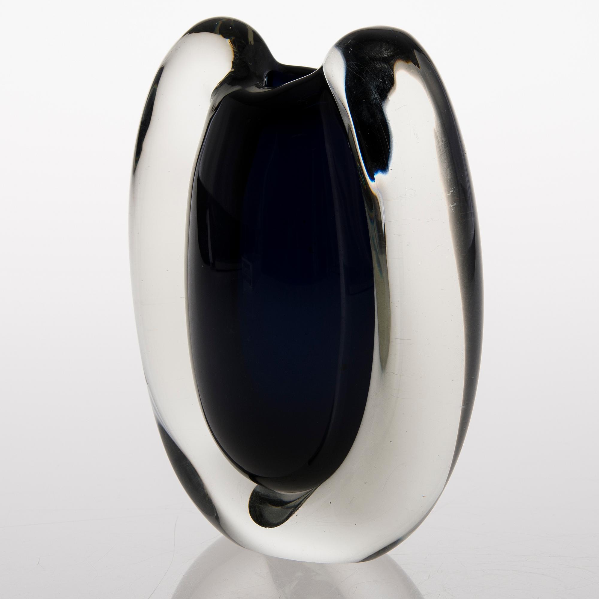 A Glass Vase, signed J. Niemi Nuutajärvi Notsjö -64.