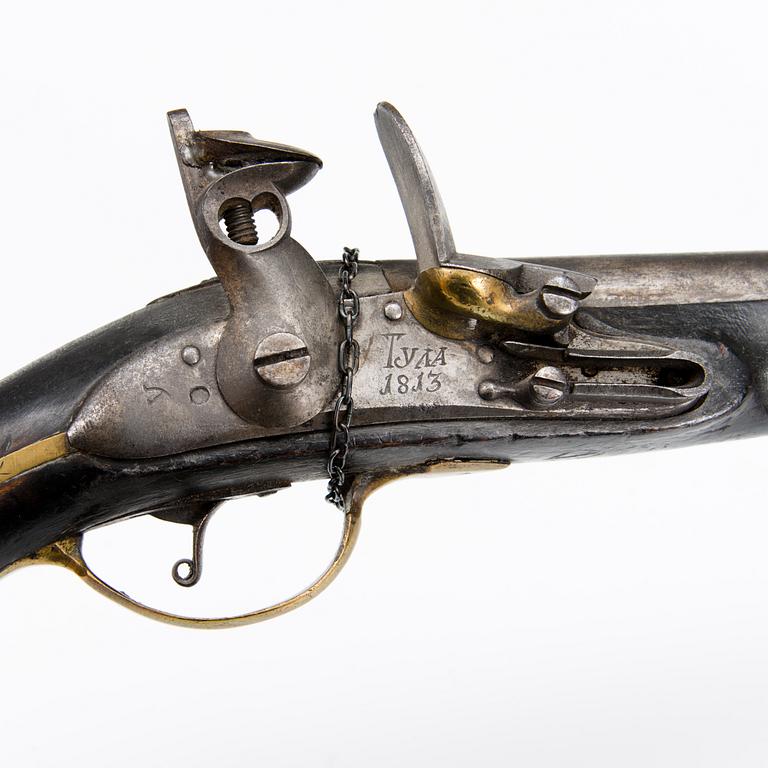 A Russian flintlock pistol, model 1809.