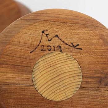 Magnus Ek, a set of eight cherry wood serving platters for Oaxen Krog, 2019.