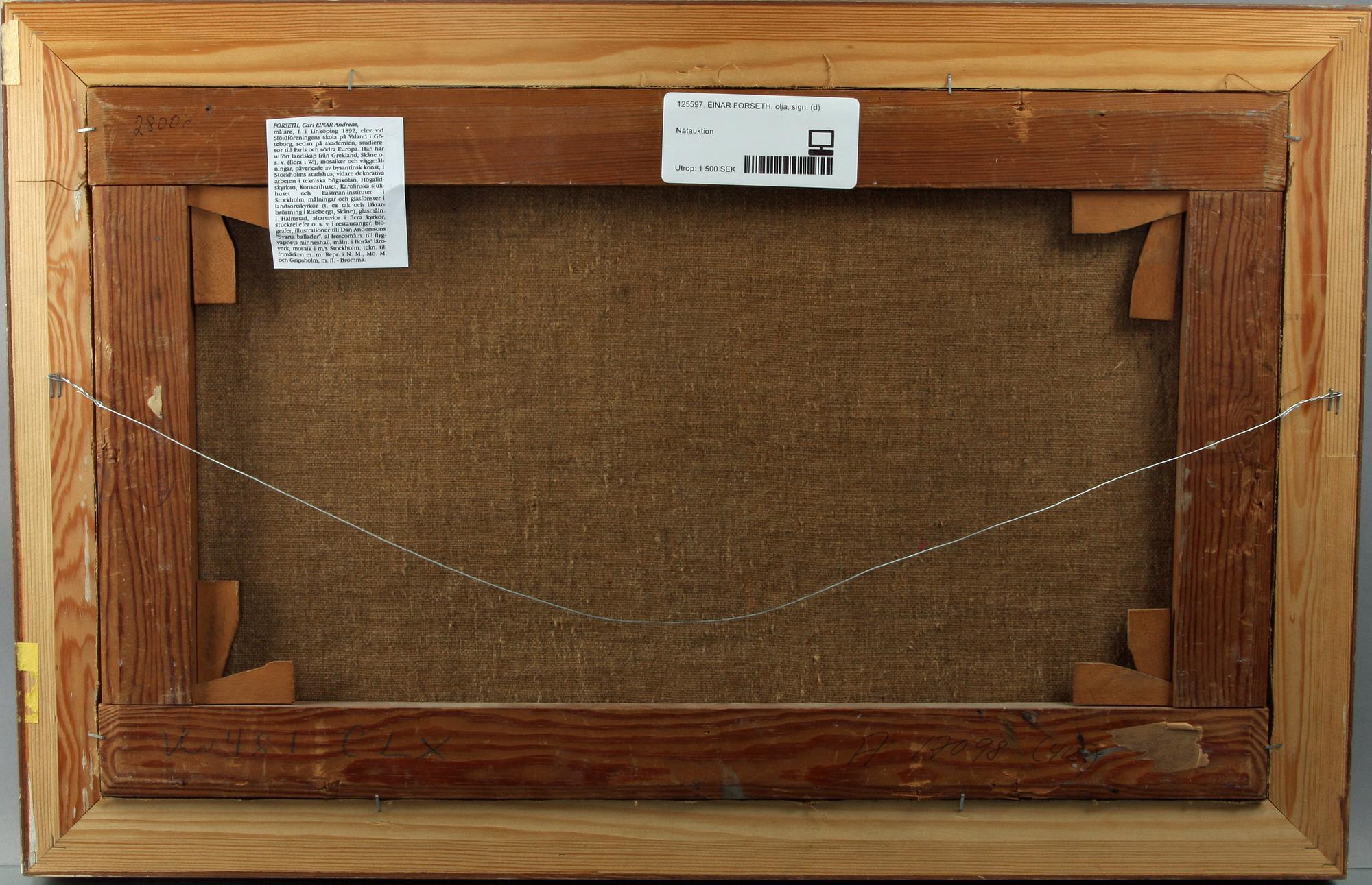 EINAR FORSETH, olja, sign.