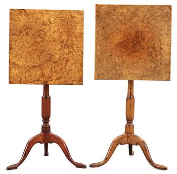 558. Two matched Swedish circa 1800 tilt-top tables.