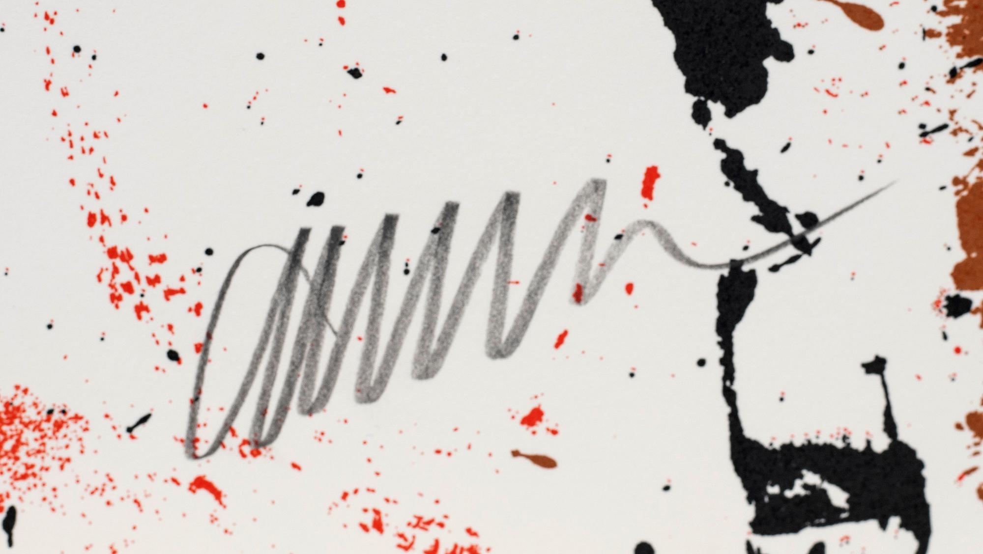 Arman (Armand Pierre Fernandez), Mapp, 2 av 3 blad, "Accords A Cordes" Trois Serigraphies Arman.